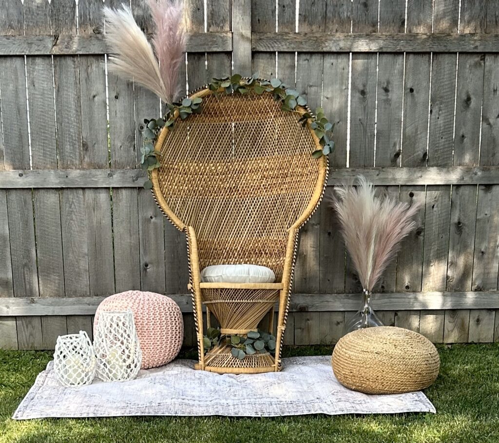 wicker peacock chair