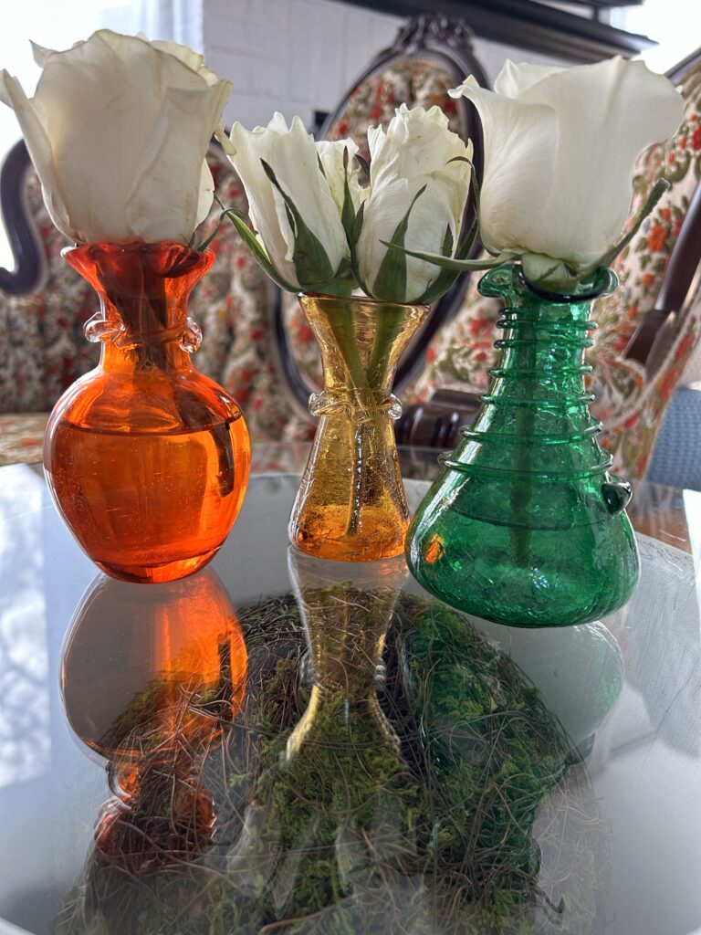 multicolor vintage vases